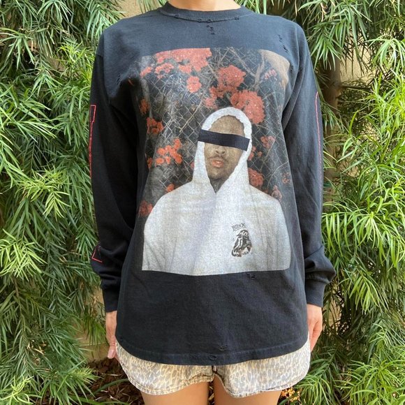 YG Rap Tour Hip Hop Black long sleeve crewneck T-shirt - Picture 1 of 4